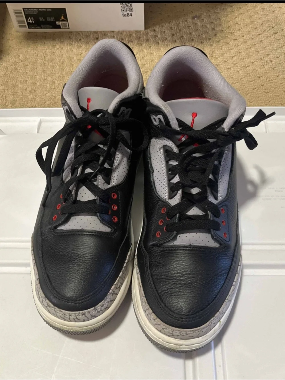 Nike Air Jordan 3 Retro OG 2024 Black Fire Red Cement Grey DN3707-010 Men's